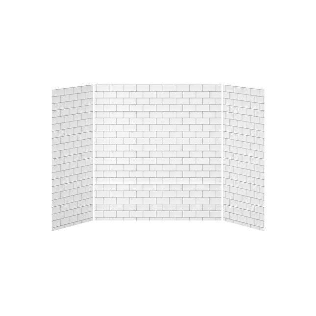 Kalia 32x60x32 Tiles #700 60x32 3-Panel Bath Shower Wall Kit - Tiles #700 Gloss WA2013-700-001 - Plumbing Market