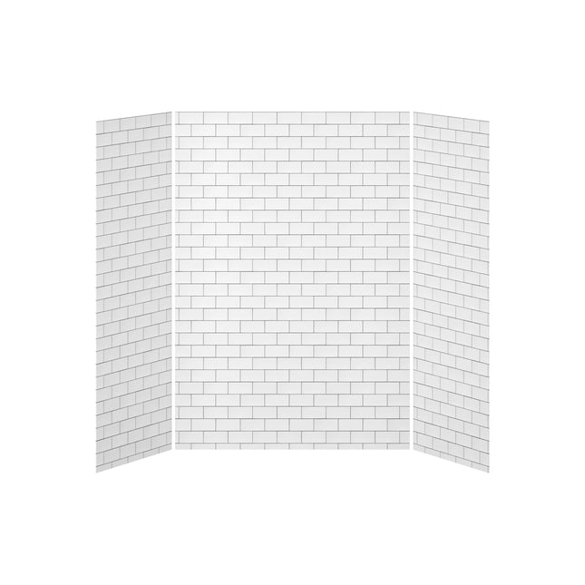 Kalia 32x60x32 Tiles #700 60x32 3-Panel Shower Wall Kit for Alcove Installation - Tiles #700 Gloss WA2012-700-001 - Plumbing Market