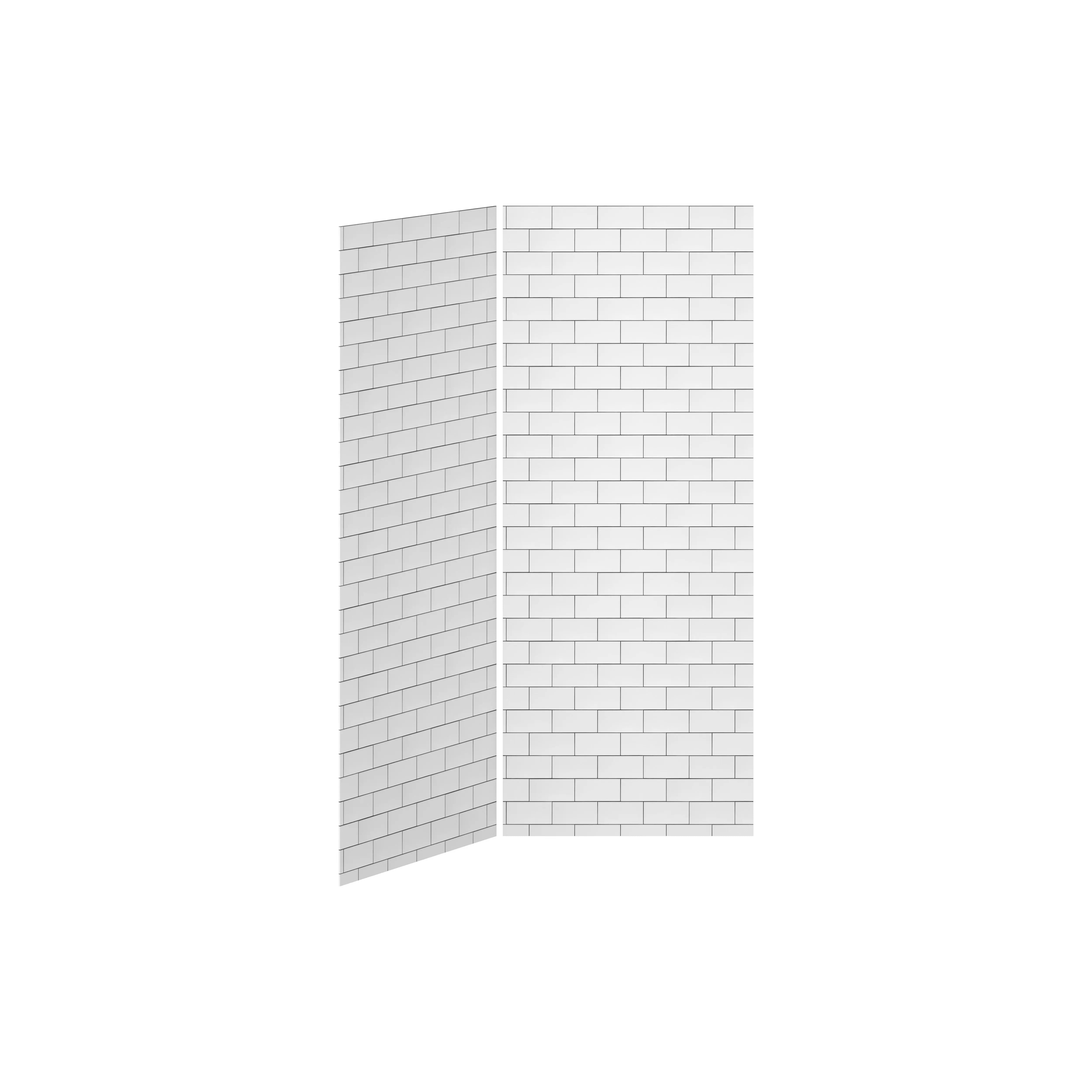 Kalia 36x36 Tiles #700    36x36 2-Panel Shower Wall Kit for Corner Installation - Tiles #700 Gloss WA2006-700-001 - Plumbing Market