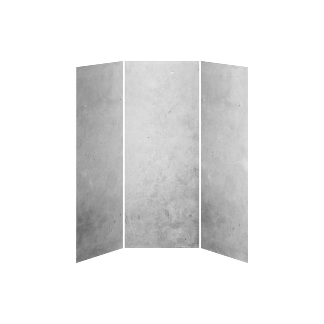 Kalia 36x36x36 Concrete #200  36x36 3-Panel Shower Wall Kit for Alcove Installation - Concrete #200 Gloss WA2009-200-001 - Plumbing Market