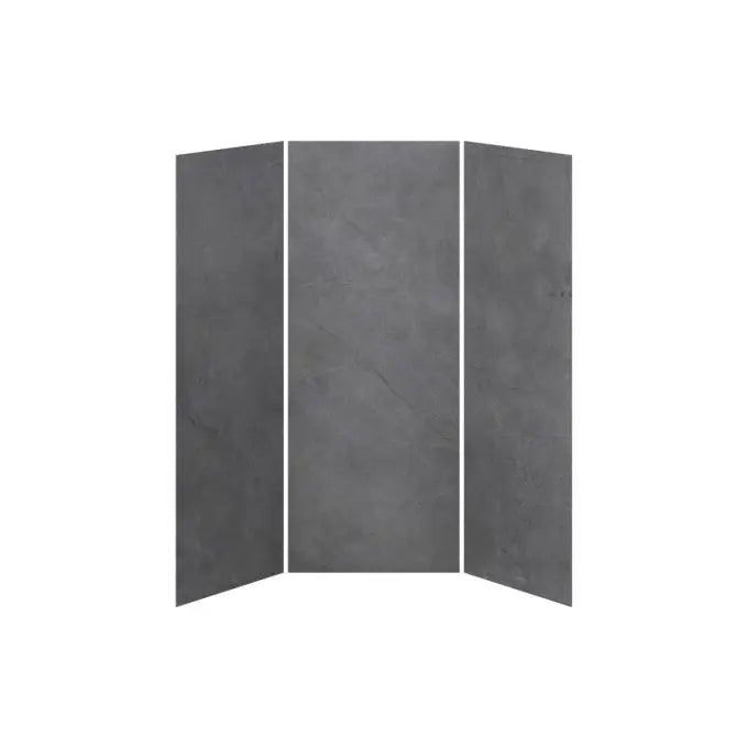 Kalia 36x36x36 Concrete #210  36x36 3-Panel Shower Wall Kit for Alcove Installation - Concrete #210 Matte WA2009-210-002 - Plumbing Market