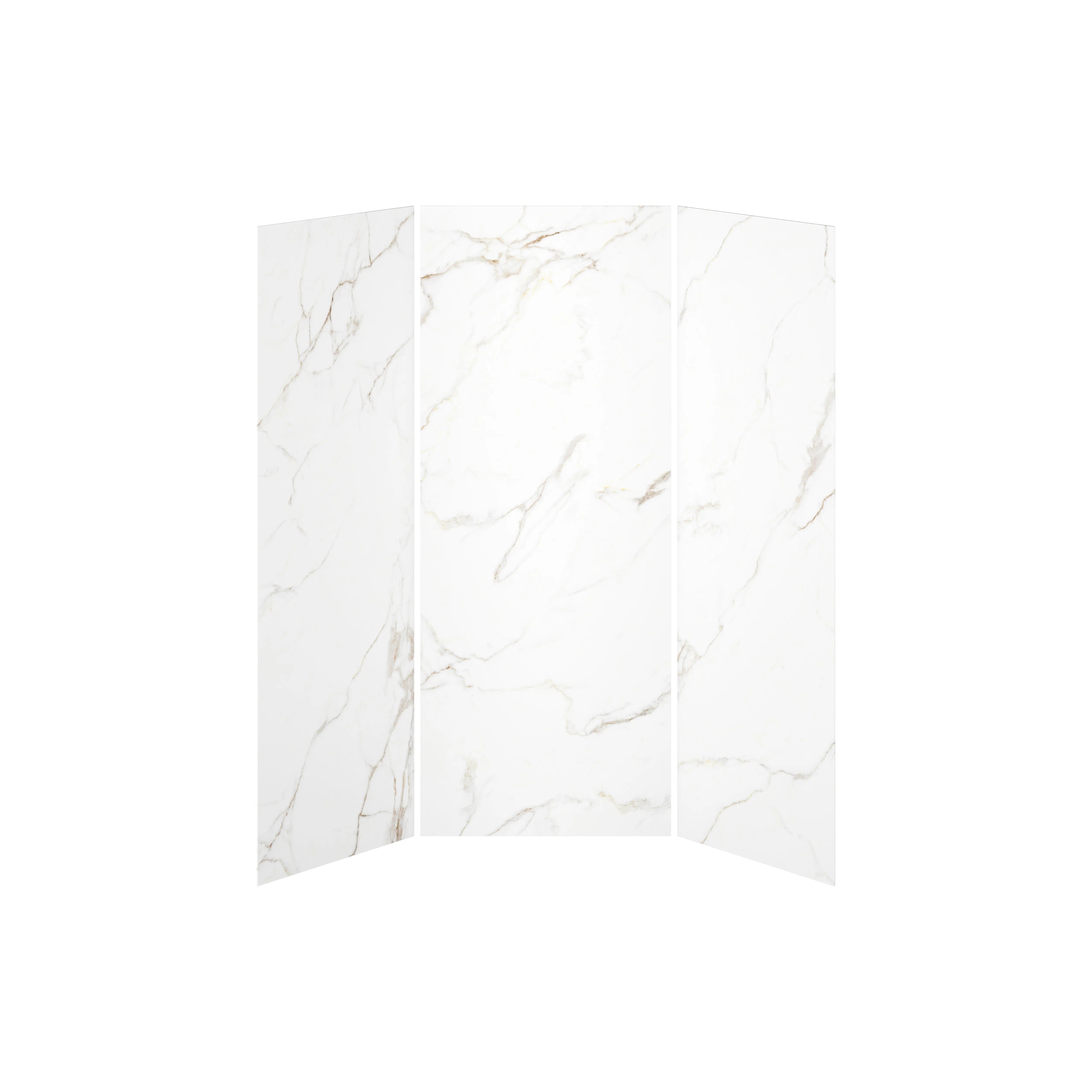 Kalia 36x36x36 Gold Minerals #510   36x36 3-Panel Shower Wall Kit for Alcove Installation - Gold Minerals #510 Gloss WA2009-510-001 - Plumbing Market