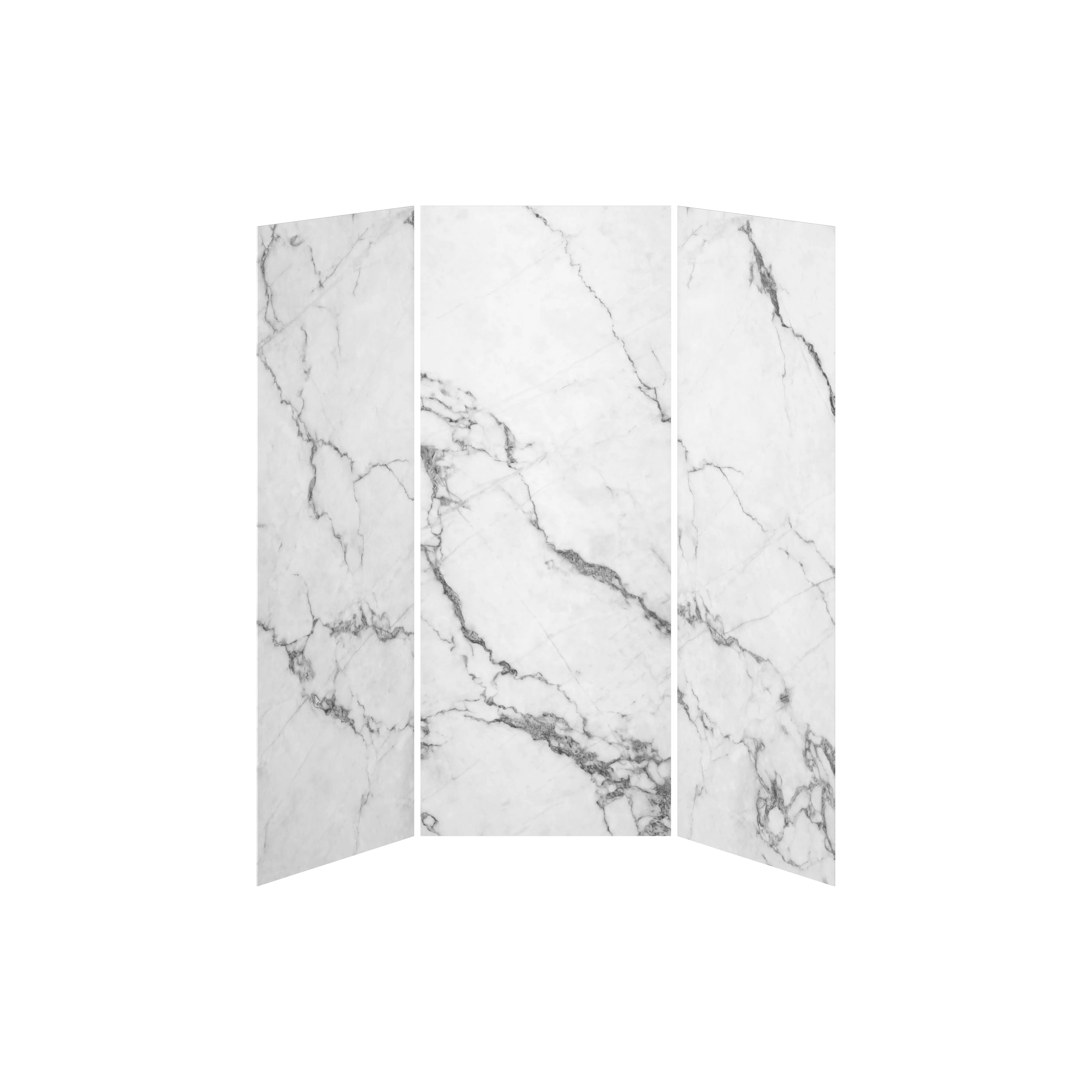 Kalia 36x36x36 Minerals #500  36x36 3-Panel Shower Wall Kit for Alcove Installation - Minerals #500 Gloss WA2009-500-001 - Plumbing Market