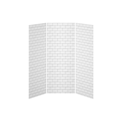 Kalia 36x36x36 Tiles #700 36x36 3-Panel Shower Wall Kit for Alcove Installation - Tiles #700 Gloss WA2009-700-001 - Plumbing Market