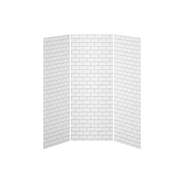 Kalia 36x36x36 Tiles #700 36x36 3-Panel Shower Wall Kit for Alcove Installation - Tiles #700 Gloss WA2009-700-001 - Plumbing Market