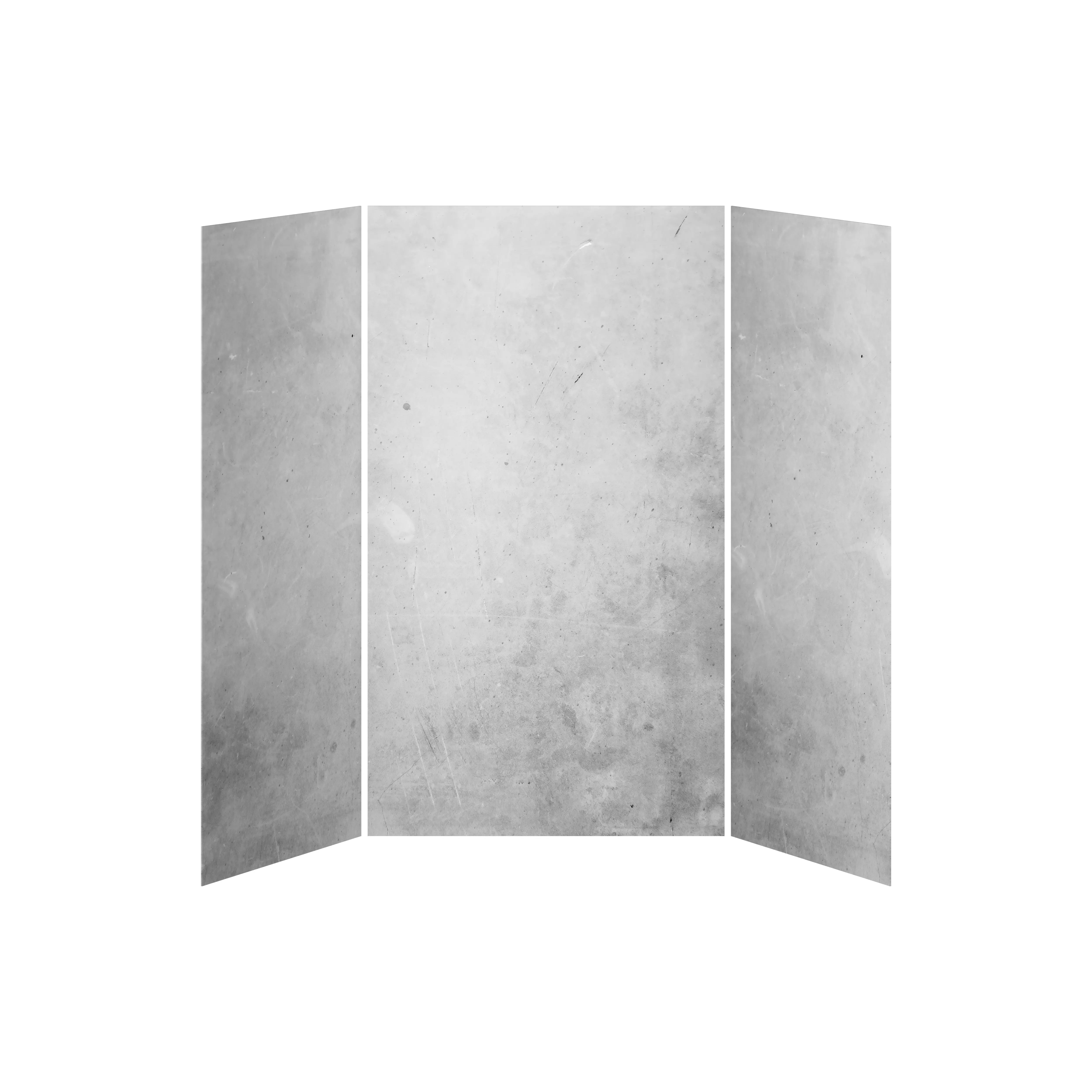 Kalia 36x48x36 Concrete #200  48x36 3-Panel Shower Wall Kit for Alcove Installation - Concrete #200 Gloss WA2010-200-001 - Plumbing Market