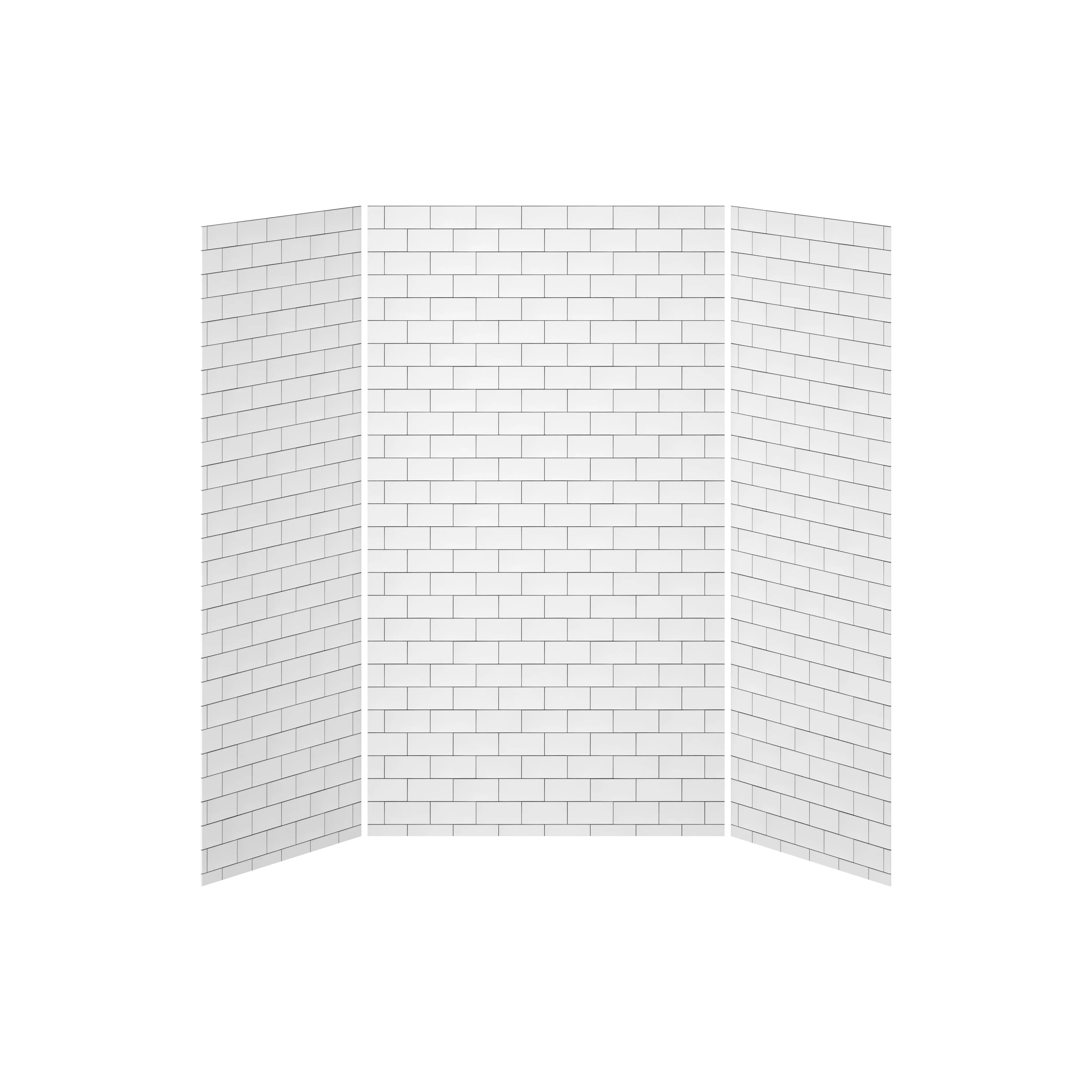 Kalia 36x48x36 Tiles #700 48x36 3-Panel Shower Wall Kit for Alcove Installation - Tiles #700 Gloss WA2010-700-001 - Plumbing Market