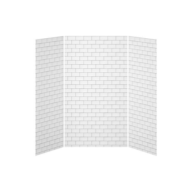 Kalia 36x48x36 Tiles #700 48x36 3-Panel Shower Wall Kit for Alcove Installation - Tiles #700 Gloss WA2010-700-001 - Plumbing Market