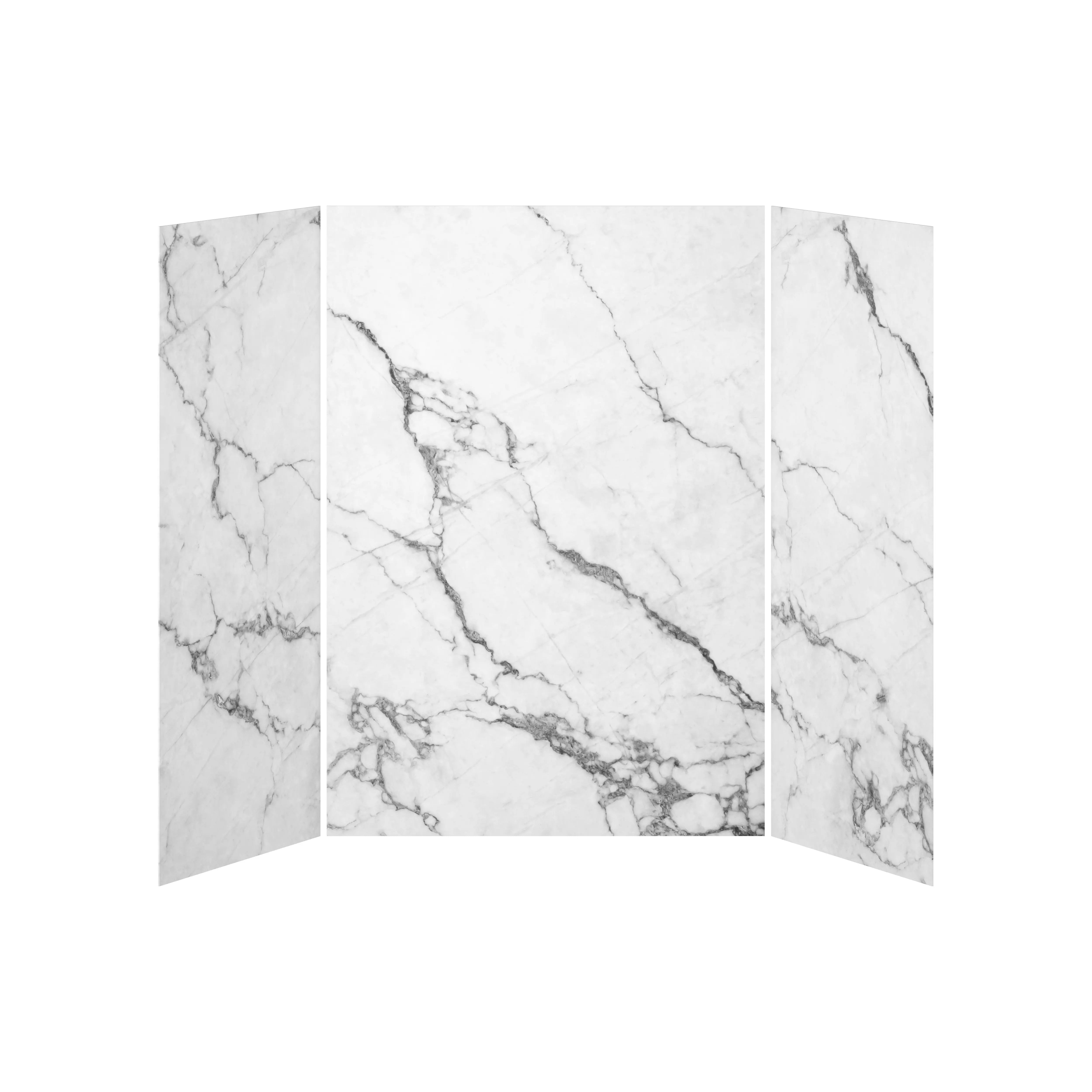 Kalia 36x60x36 Minerals #500  60x36 3-Panel Shower Wall Kit for Alcove Installation - Minerals #500 Gloss WA2011-500-001 - Plumbing Market