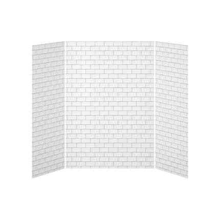 Kalia 36x60x36 Tiles #700 60x36 3-Panel Shower Wall Kit for Alcove Installation - Tiles #700 Gloss WA2011-700-001 - Plumbing Market