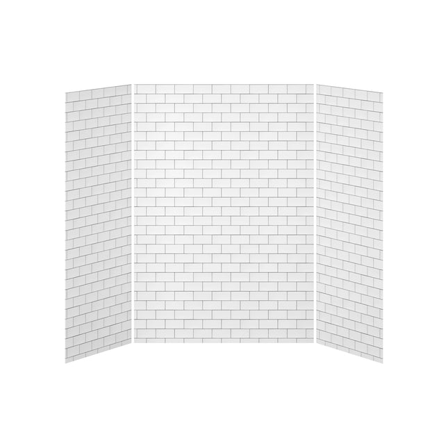Kalia 36x60x36 Tiles #700 60x36 3-Panel Shower Wall Kit for Alcove Installation - Tiles #700 Gloss WA2011-700-001 - Plumbing Market