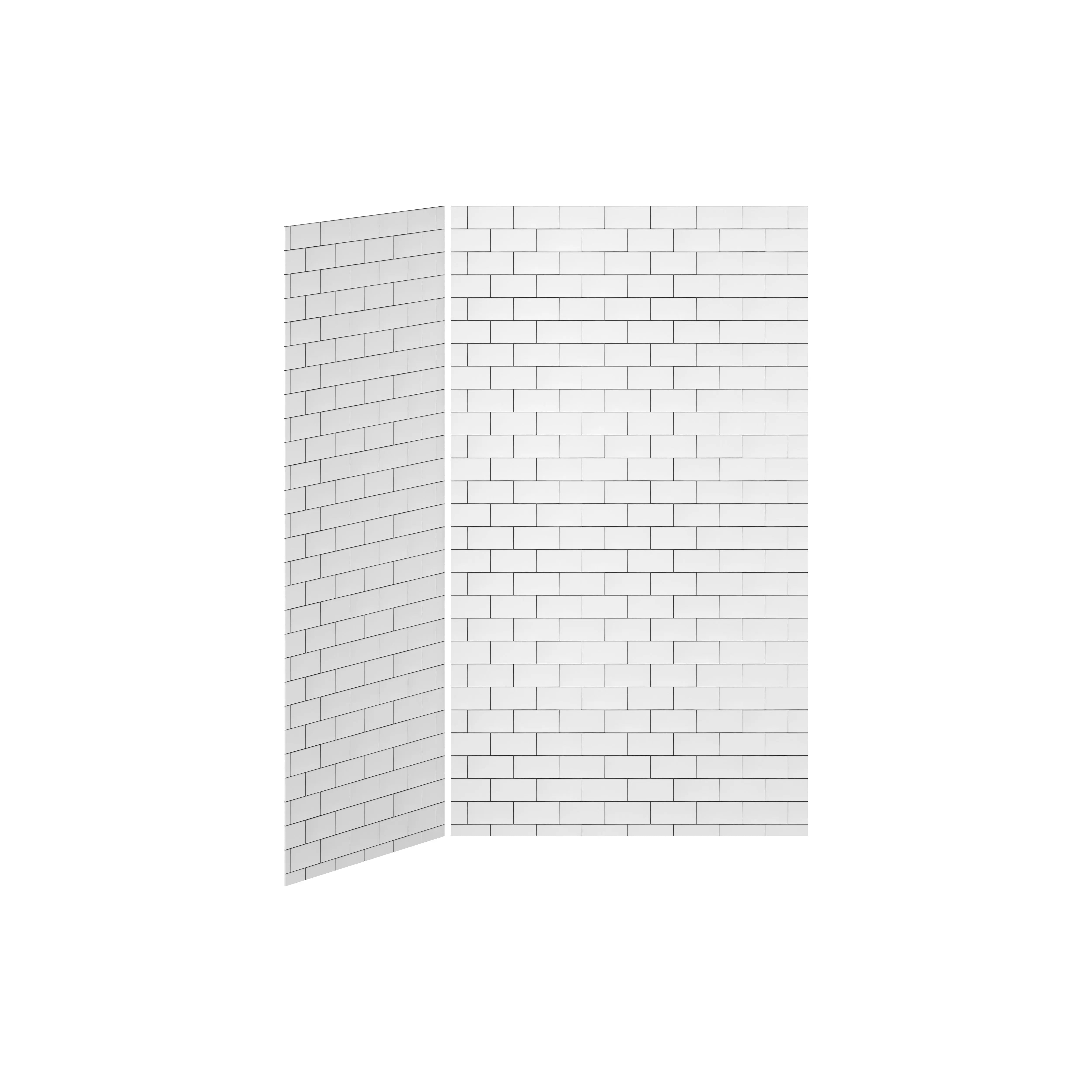 Kalia 48x36 Tiles #700    48x36 2-Panel Shower Wall Kit for Corner Installation - Tiles #700 Gloss WA2007-700-001 - Plumbing Market