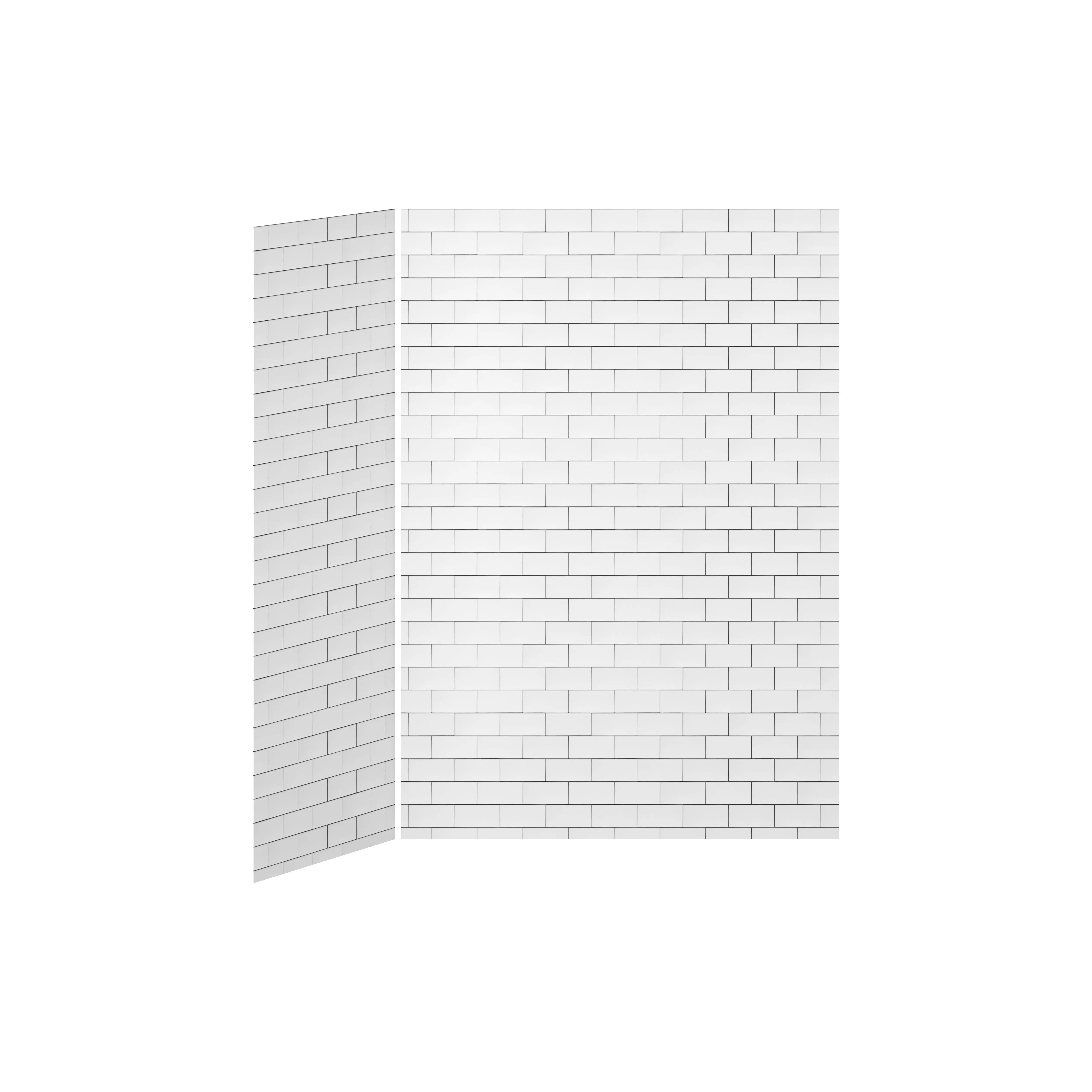 Kalia 60x32 Tiles #700    60x32 2-Panel Shower Wall Kit for Corner Installation - Tiles #700 Gloss WA2005-700-001 - Plumbing Market