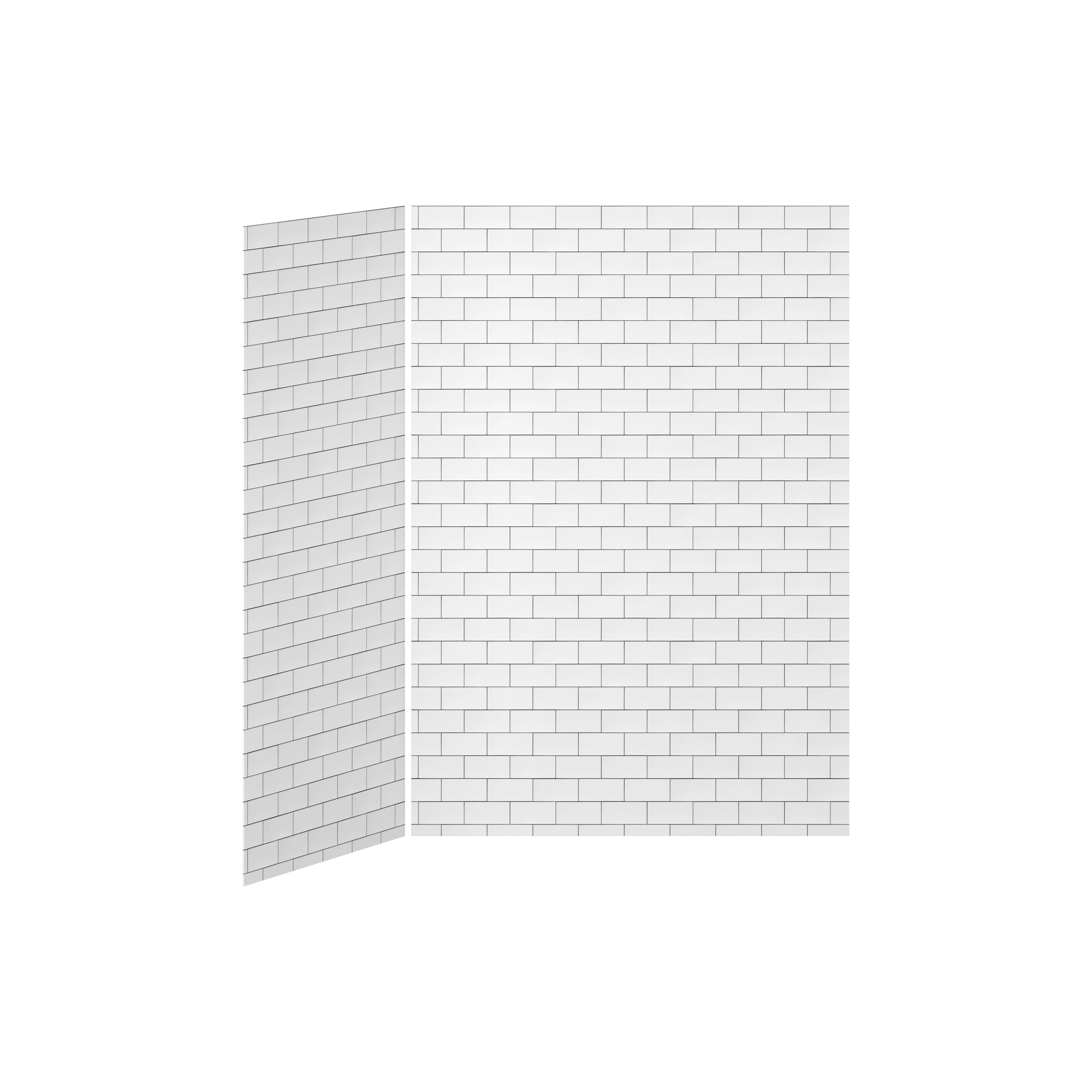 Kalia 60x36 Tiles #700    60x36 2-Panel Shower Wall Kit for Corner Installation - Tiles #700 Gloss WA2008-700-001 - Plumbing Market