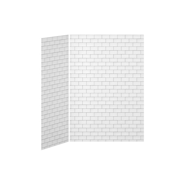 Kalia 60x36 Tiles #700    60x36 2-Panel Shower Wall Kit for Corner Installation - Tiles #700 Gloss WA2008-700-001 - Plumbing Market