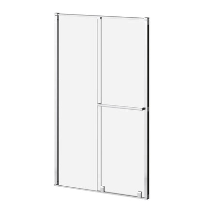 Kalia BALANCIA (Box 1 of 2)48''x79'' Sliding Shower Door Duraclean Glass - Fixed Panel for Alcove Installation (Reversible) Bright Chrome DR1851-115-003 - Plumbing Market
