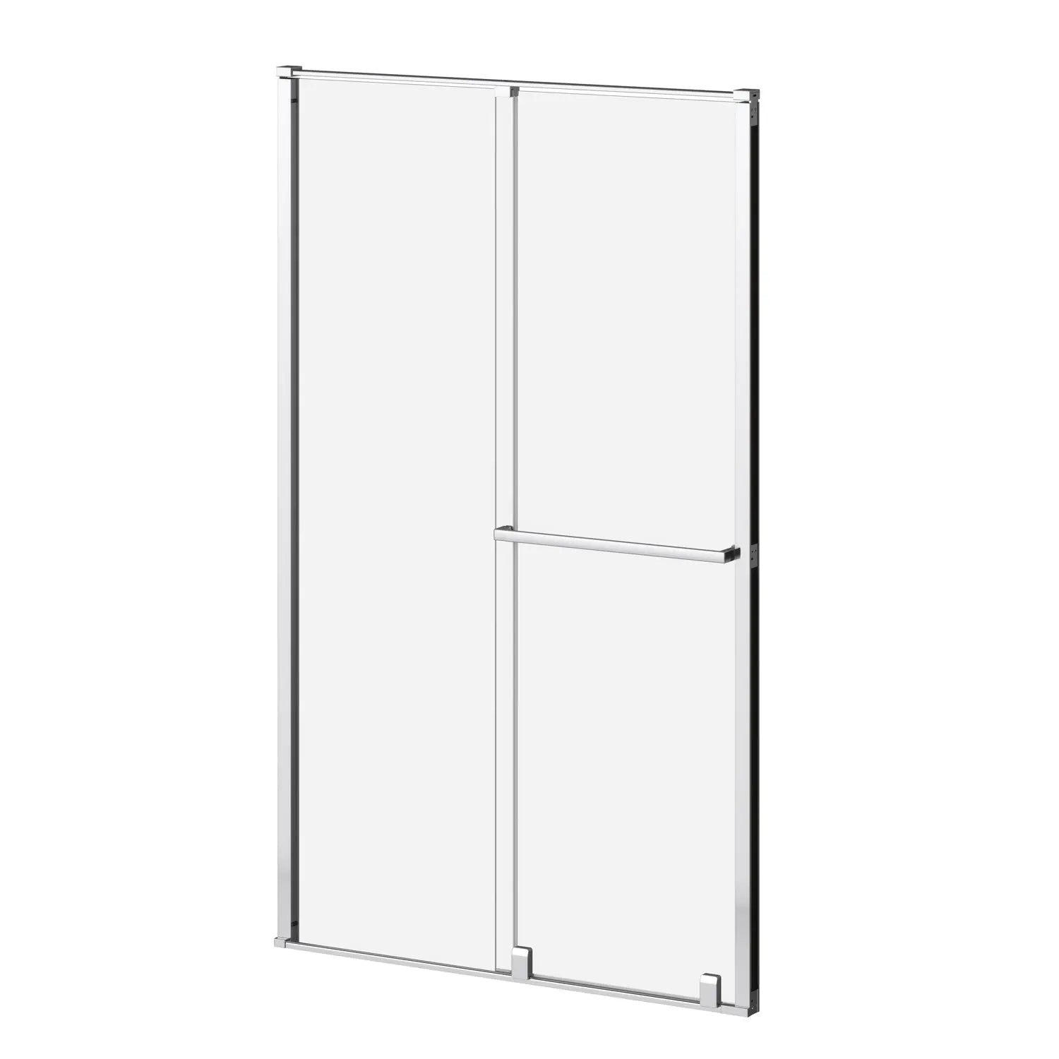 Kalia BALANCIA (Box 1 of 2)48''x79'' Sliding Shower Door Duraclean Glass - Fixed Panel for Alcove Installation (Reversible) Bright Chrome DR1851-115-003 - Plumbing Market