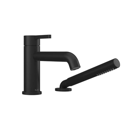 Kalia BASICOPressure Balance 2-Piece Deckmount Tub Filler with Handshower Matte Black - Plumbing Market