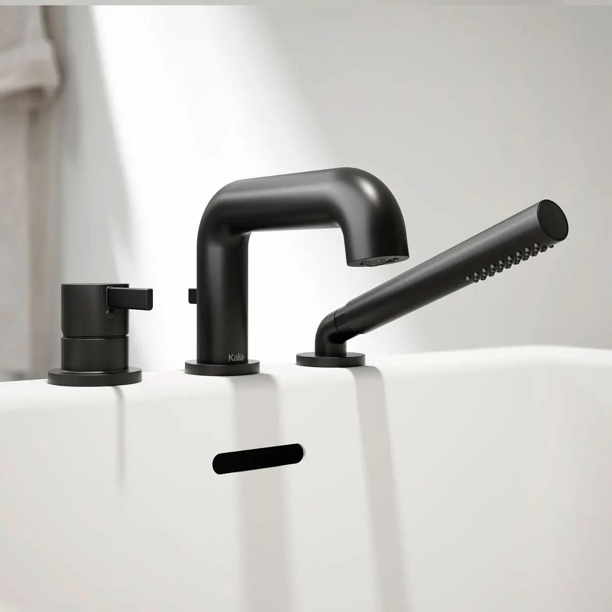 Kalia Basico 3 Piece Deck Mount Tub Filler with Handshower - Plumbing Market