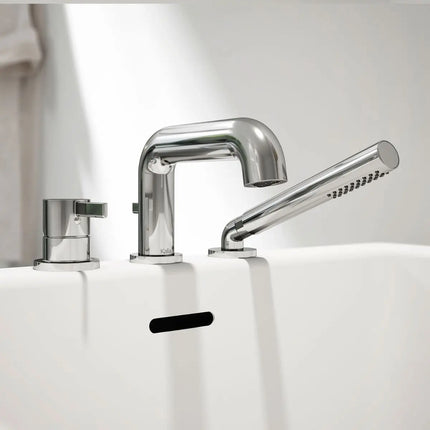 Kalia Basico 3 Piece Deck Mount Tub Filler with Handshower - Plumbing Market
