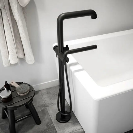 Kalia Basico Free Standing Bathtub Tub Filler With Hand Shower Trim - Plumbing Market