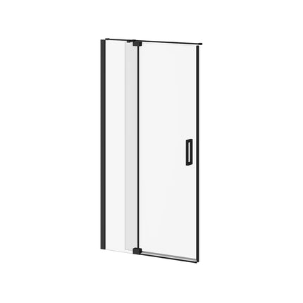 Kalia DISTINK 42''x77'' 2-Panel Pivot Shower Door for Alcove Inst. (Reversible) Matte Black Clear Duraclean Glass DR1739-160-003 - Plumbing Market