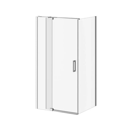 Kalia DISTINK (Box 1 of 2) 42''x77'' 2-Panel Pivot Shower Door for Corner Inst. (Reversible) Chrome Clear Duraclean Glass DR1744-110-003 - Plumbing Market