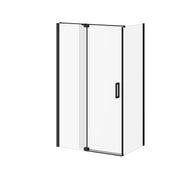 Kalia DISTINK (Box 1 of 2) 48''x77'' 2-Panel Pivot Shower Door for Corner Inst. (Reversible) Matte Black Clear Duraclean Glass DR1745-160-003 - Plumbing Market
