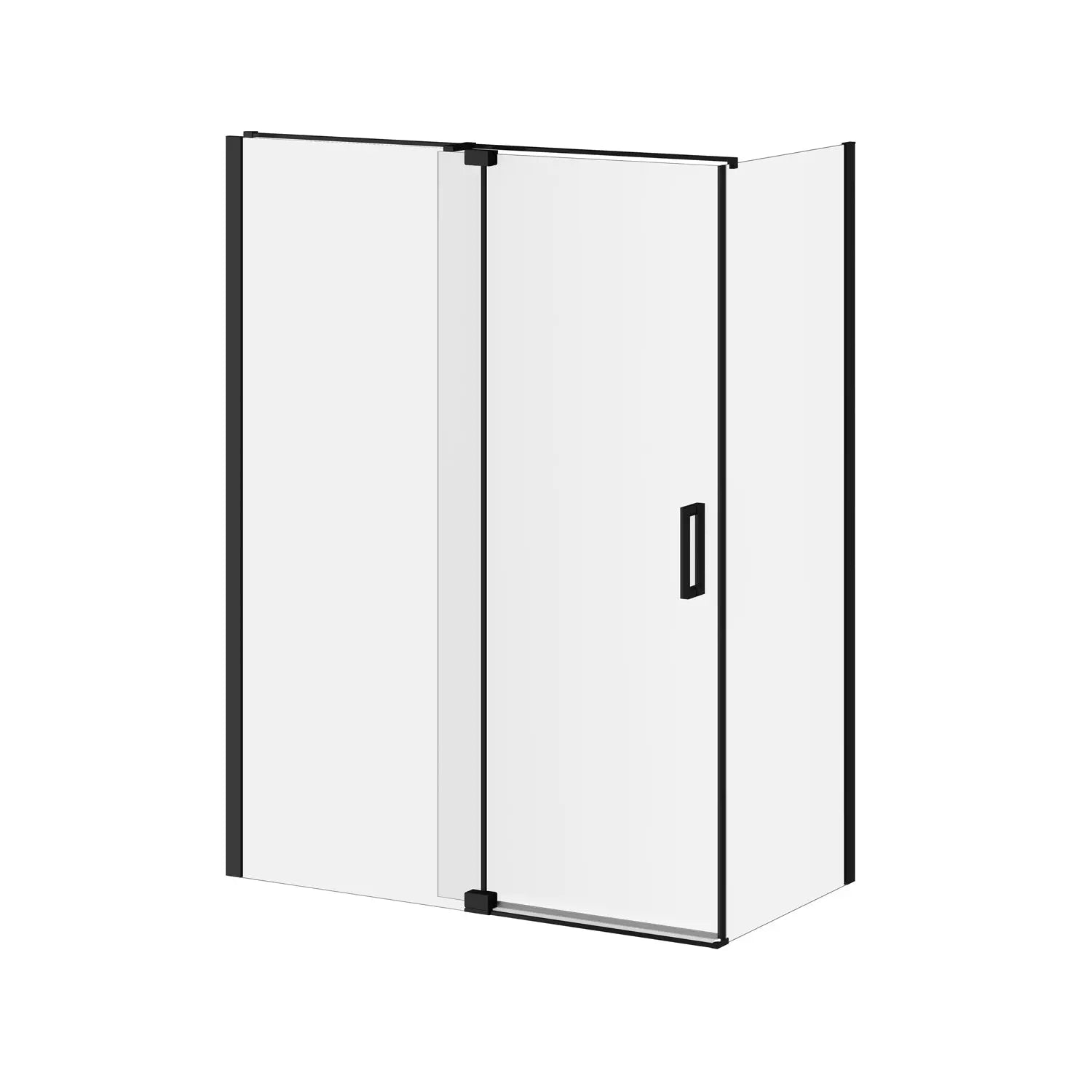 Kalia DISTINK (Box 2 of 2) 32''x77'' Return Panel for Corner Inst. (Reversible) Matte Black Clear Duraclean Glass DR1748-160-003 - Plumbing Market