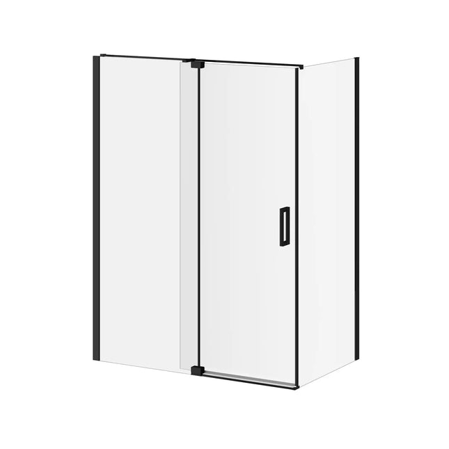 Kalia DISTINK (Box 2 of 2) 36''x77'' Return Panel for Corner Inst. (Reversible) Matte Black Clear Duraclean Glass DR1749-160-003 - Plumbing Market