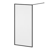 Kalia DUNE Framed Bath Shield 33'' x 66'' Matte Black Fluted Glass (Reversible) DR2078-160-006 - Plumbing Market