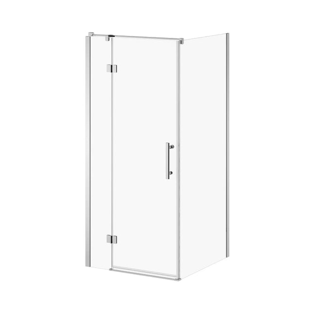 Kalia ENKEL 6mm 2-Panel Pivot Shower Door with Return Panel 36''x36''x74'' for Corner Installation (Reversible) Chrome Clear Glass DR1958-110-000 - Plumbing Market