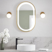 Kalia Effect 20 x 32 Inch LED Illuminated Bathroom Mirror Brushed Gold - Plumbing Market