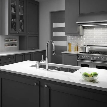 Kalia Exki Diver Single Handle Kitchen Faucet With Pull Down Spray - Plumbing Market