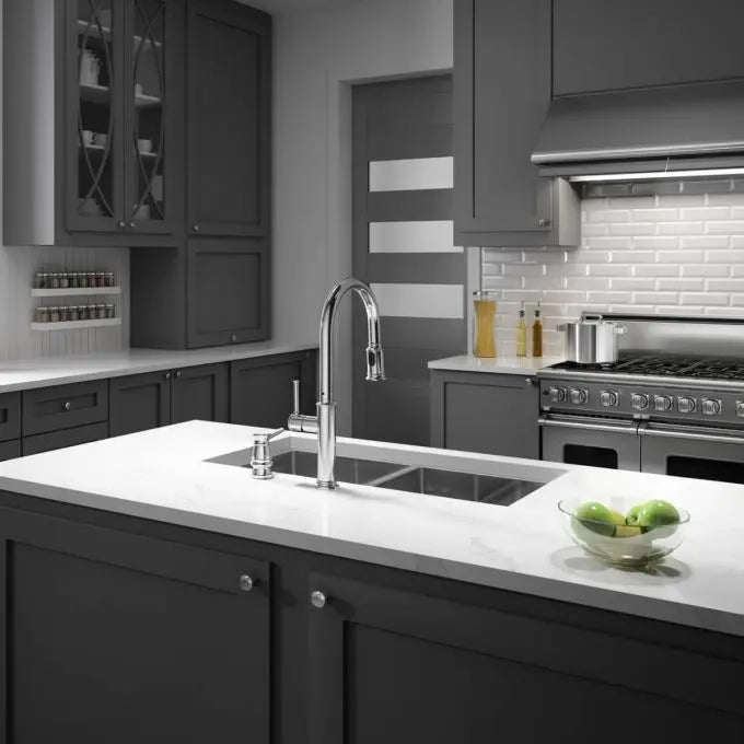 Kalia Exki Diver Single Handle Kitchen Faucet With Pull Down Spray - Plumbing Market