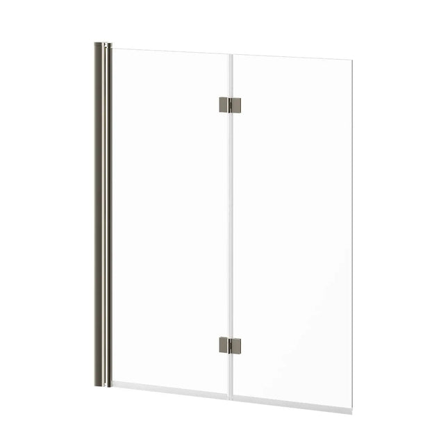 Kalia FLIP 90°2-panel Frameless Pivot Bath shield 46''' x 56'' Brushed Nickel Clear Glass DR1450-120-000 - Plumbing Market