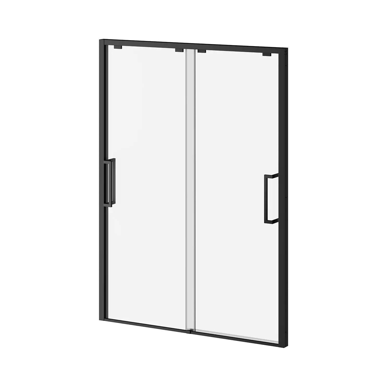 Kalia IKONIK Bypass (Box 1 of 2) 60''x79'' Sliding Shower Door Duraclean Glass - One Mobile Panel with Jambs for Alcove Installation (Reversible) Matte Black DR1951-160-003 - Plumbing Market