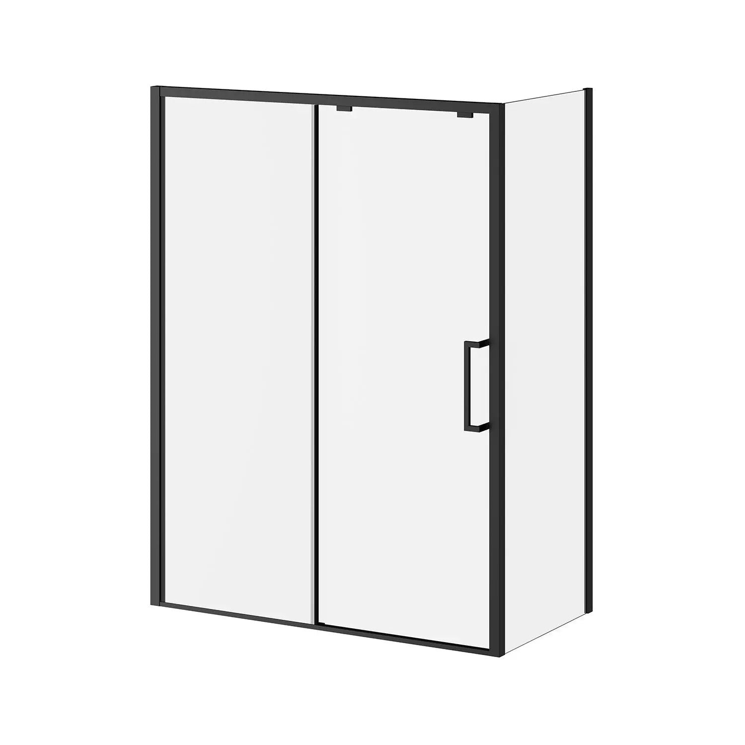 Kalia IKONIK32''x79'' Duraclean Glass Return Panel for Corner Installation (Reversible) Matte Black DR1843-160-003 - Plumbing Market