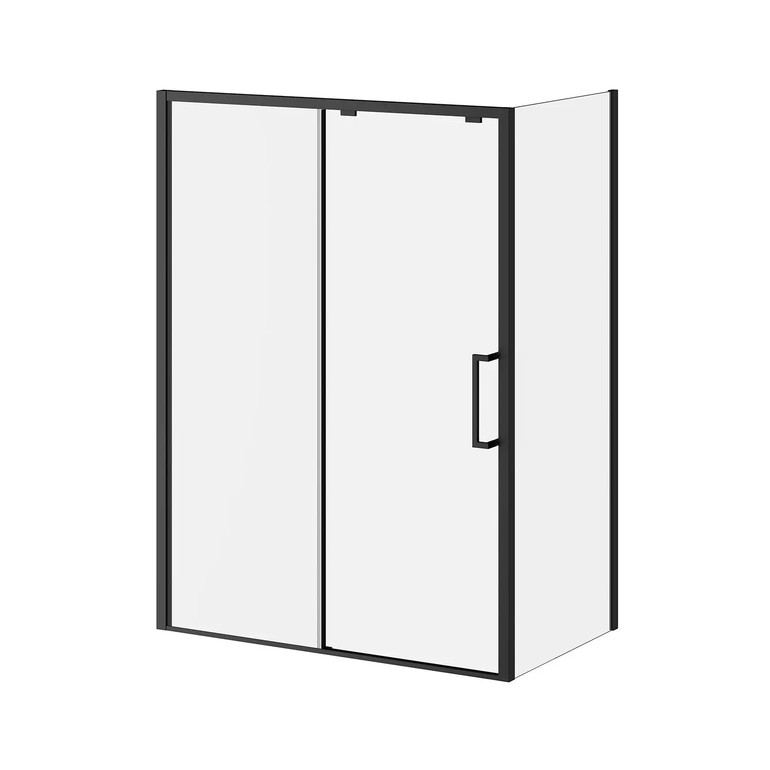 Kalia IKONIK36''x79'' Duraclean Glass Return Panel for Corner Installation (Reversible) Matte Black DR1844-160-003 - Plumbing Market