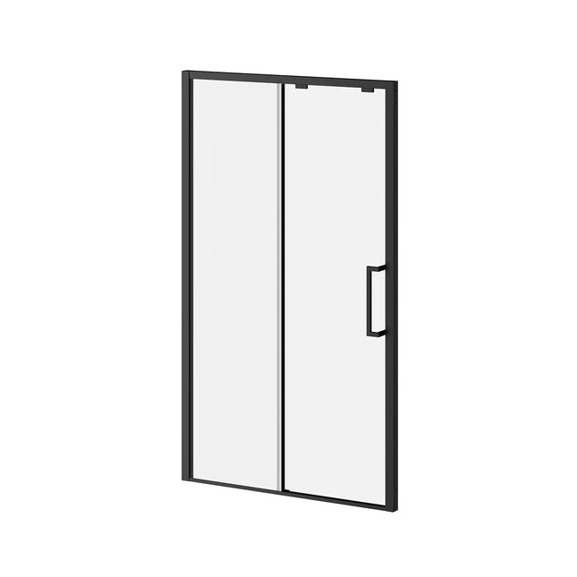 Kalia IKONIK48''x79'' Sliding Shower Door Duraclean Glass with Fixed Panel and Mobile Panel for Alcove Installation (Reversible) Matte Black DR1840-160-003 - Plumbing Market