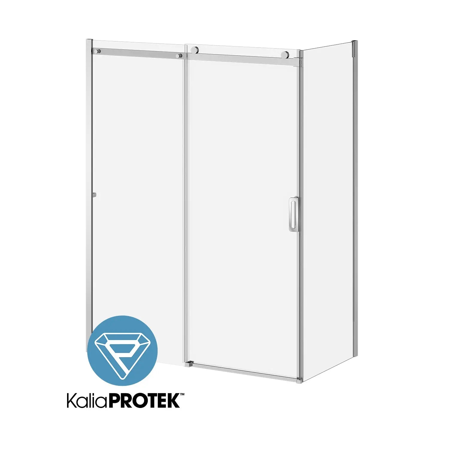 Kalia K3 with KaliaProtek   32''x77'' Return Panel (Reversible) Chrome Clear Glass With Film DR2061-110-004 - Plumbing Market