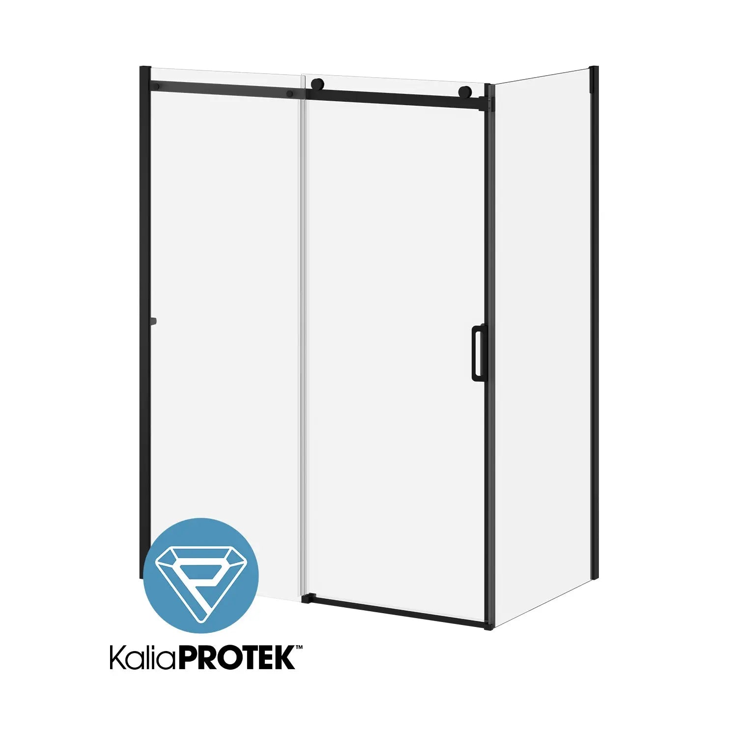 Kalia K3 with KaliaProtek  36''x77'' Return Panel (Reversible) Matte Black Clear Glass With Film DR2060-160-004 - Plumbing Market