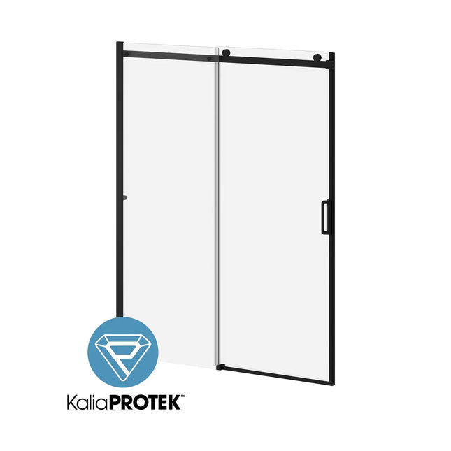 Kalia K3 with KaliaProtek (Box 2 of 2)60''x77'' Alcove Sliding Shower Door - Fixed Panel (Reversible) Matte Black Clear Glass DR2059-160-004 - Plumbing Market