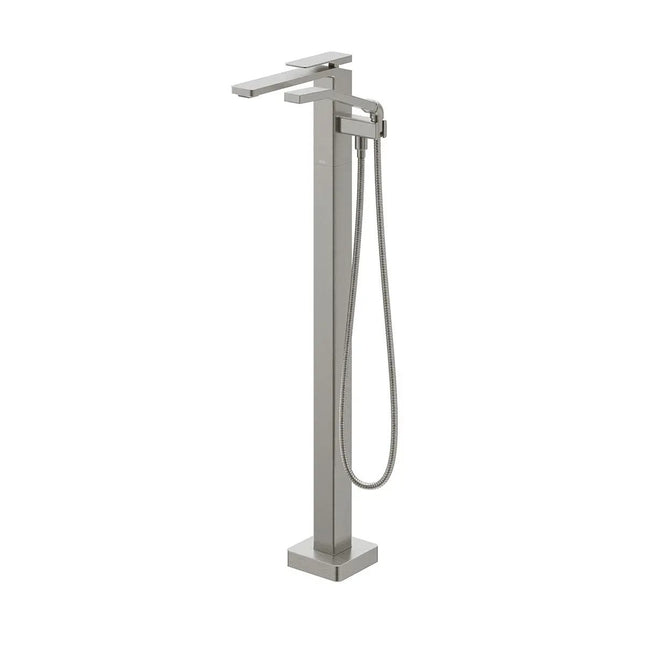 Kalia KAREO Floormount Tub Filler with Handshower - Cartridge Included With Rough-In - Pure Nickel - Plumbing Market