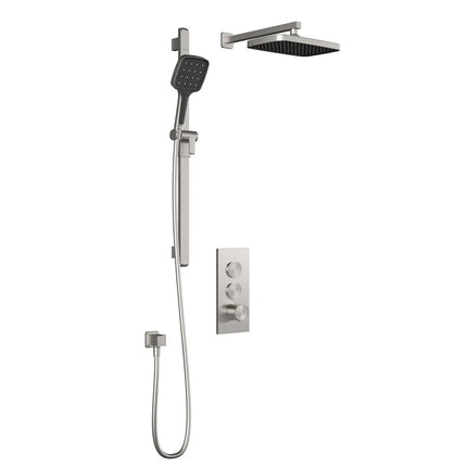 Kalia KAREO TB2 PLUS (Valve Not Included) : AQUATONIK T/P Push-Button Shower System with Wallarm Pure Nickel - Plumbing Market