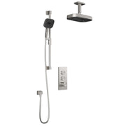 Kalia KAREO TB2 PREMIA : AQUATONIK T/P Push-Button Shower System with Vertical Ceiling Arm Pure Nickel - Plumbing Market