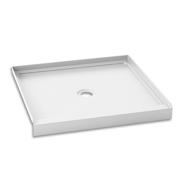 Kalia KONCEPT 36x36  Square Acrylic Shower Base 36x36 with Central Drain and Integrated Tiling Flanges on 3 Sides BW1755-240 - Plumbing Market