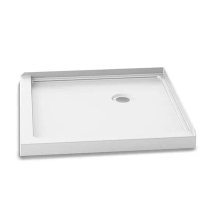 Kalia KONCEPT 36x36Square Acrylic Shower Base 36x36 with Corner Drain and Integrated Tiling Flanges on 2 Sides BW1453-240 - Plumbing Market