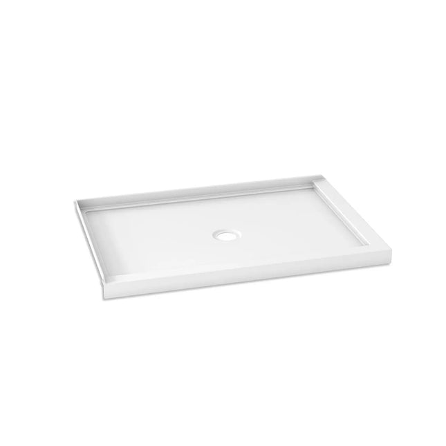 Kalia KONCEPT 48x32  Rectangular Acrylic Shower Base 48x32 with Central Drain and Left Integrated Tiling Flanges on 2 Sides - Plumbing Market