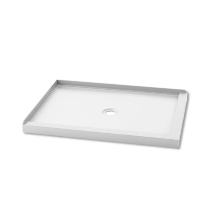 Kalia KONCEPT 48x36  Rectangular Acrylic Shower Base 48x36 with Central Drain and Left Integrated Tiling Flange on 2 Sides BW1281-240 - Plumbing Market